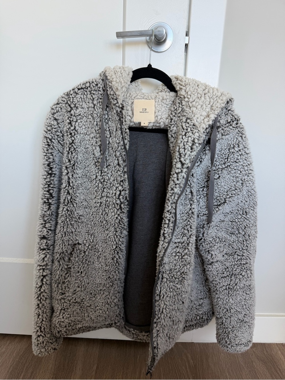 Thread & Supply Hooded Sherpa Jacket - Gray